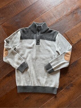 Hope and Henry Grey Mock Neck Elbow Patches Medium
